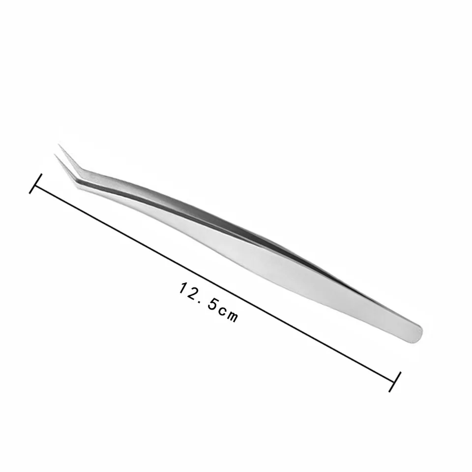 2 шт., Профессиональный пинцет для наращивания ресниц из нержавеющей стали Vetus, пинцет для наращивания прямых изогнутых ресниц