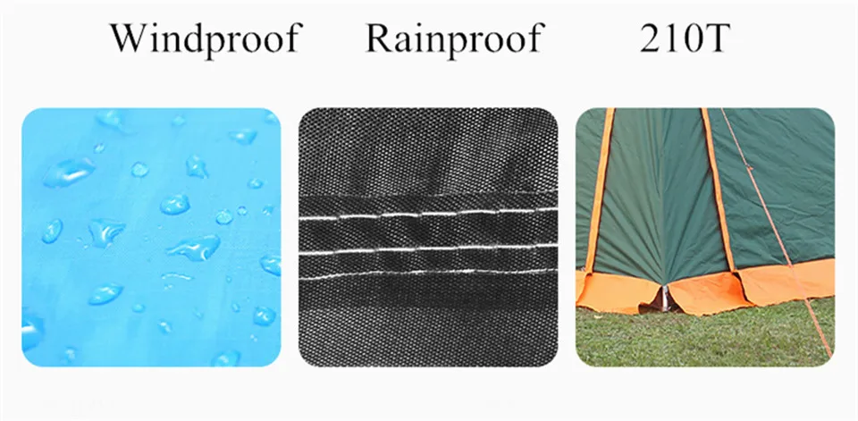 Палатки для кемпинга на 8-10 человек, ветронепроницаемые, непромокаемые, для помещений, 240*240*185 см, большая палатка для барбекю, вечерние, для пеших прогулок, для самостоятельного вождения