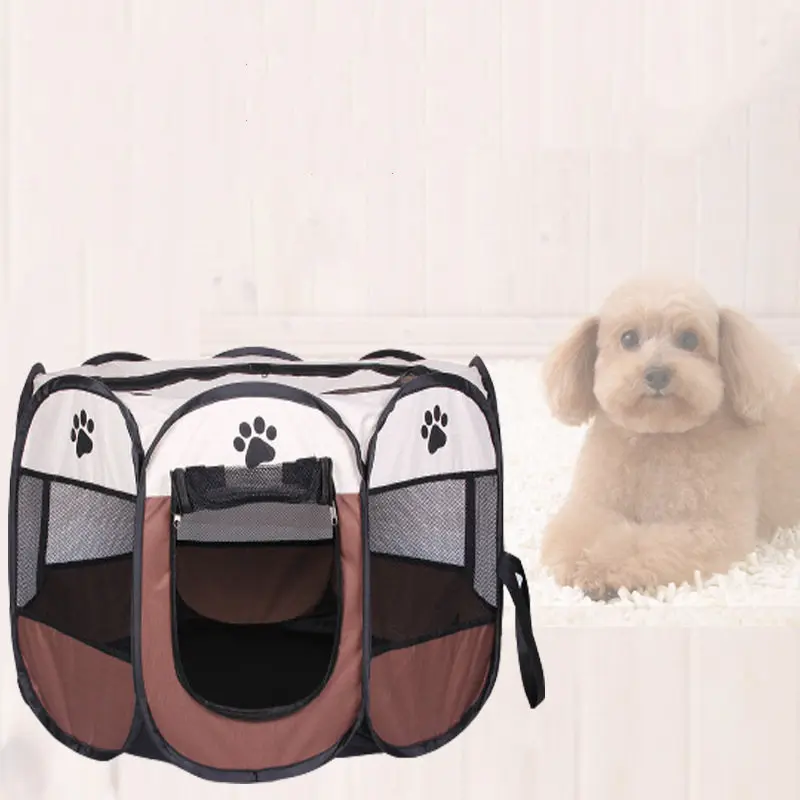 Pet Dog Portable Folding Tent Dog House Cage Breathable Solid Mesh Bed