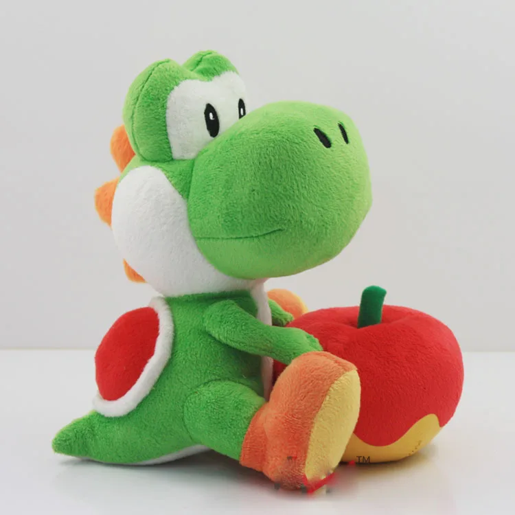 17 см Yoshi с яблоком плюшевые игрушки куклы Супер Марио Yoshi Плюшевые игрушки Рождественский подарок