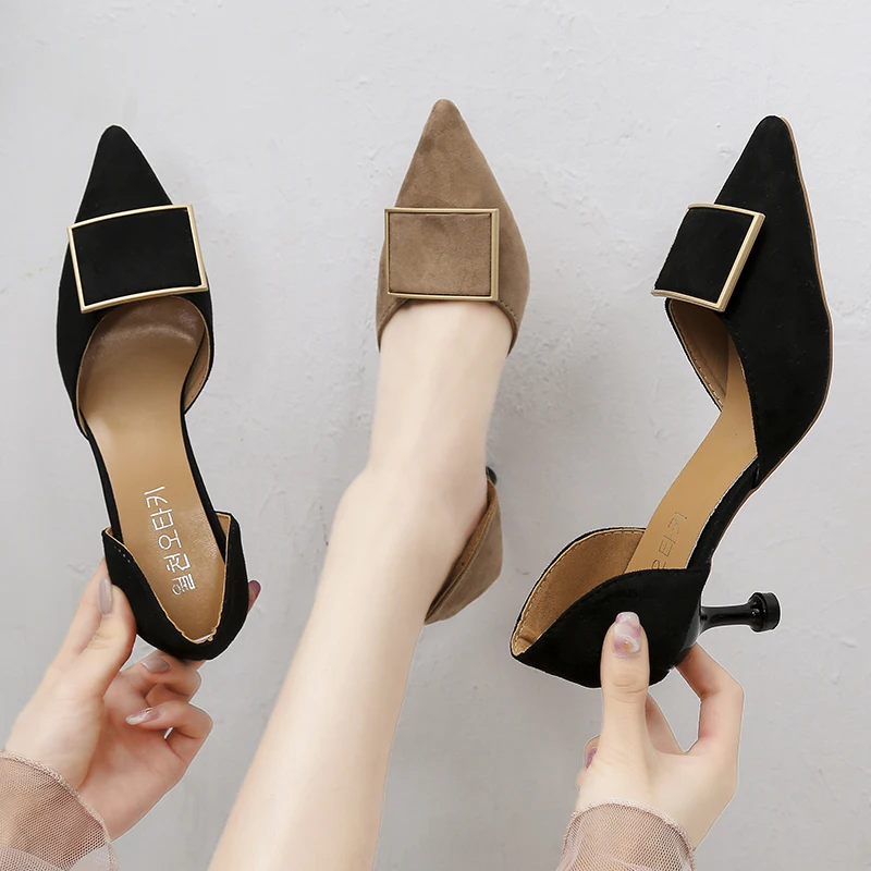 

CYOSO Shoes Woman 2019 New Fashion Sexy High Heels Women Pumps Large Size Summer Elegant Square Buckle Ladies Shoes