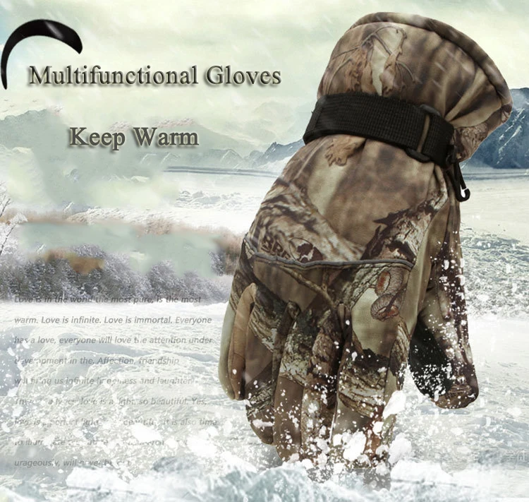 

Outdoor Fleece Warm Hunting Gloves guantes para nieve Waterproof Thermal Winter Gloves ski Hiking Snowboard gloves