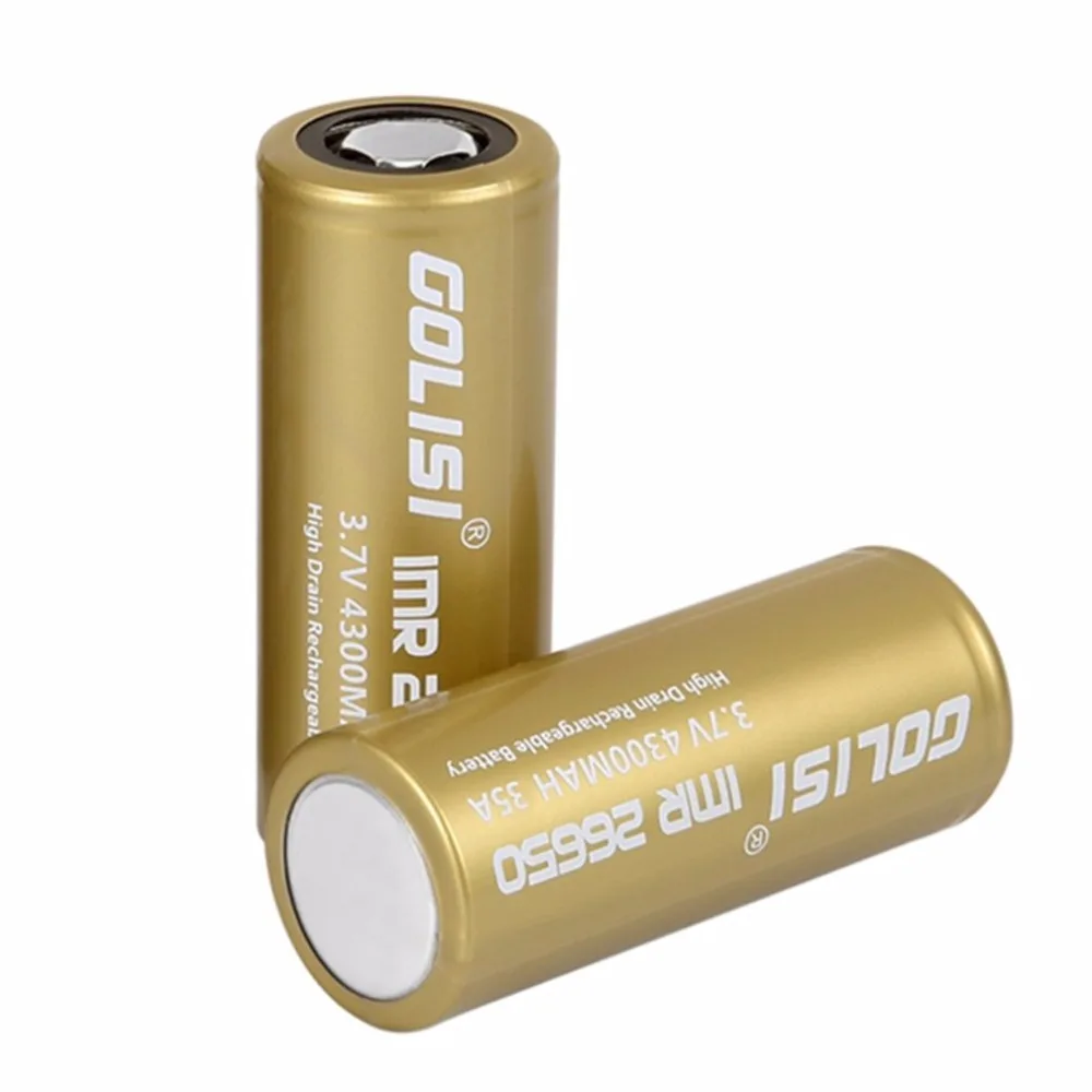 GOLISI S43 26650 Перезаряжаемые Батарея литий-ионный аккумулятор 4300mAh 3,7 V 35A большого потока энергии низкое внутреннее сопротивление для Светодиодный фонарики Налобные