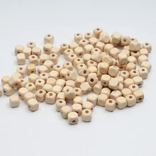 Doğal ahşap boncuklar Kare Takı Için 100 adet Bebek DIY Çocuk Oyuncakları Spacer Boncuk 10mm Ahşap Boncuk