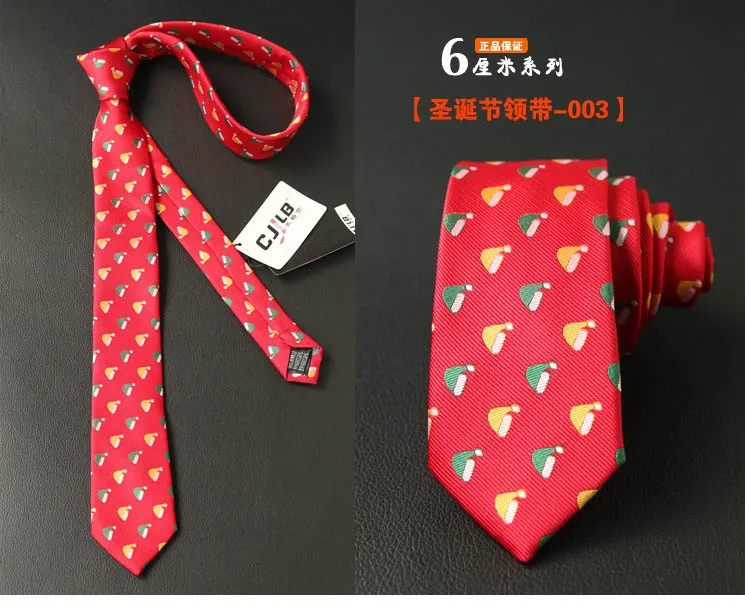 Рождественский галстук, 6 см, галстуки со снежинками для рождественской вечерние, мужской галстук-бабочка с изображением дерева, галстук Санта-Клауса, тонкий брендовый галстук Krawat Cortbatas - Цвет: 3
