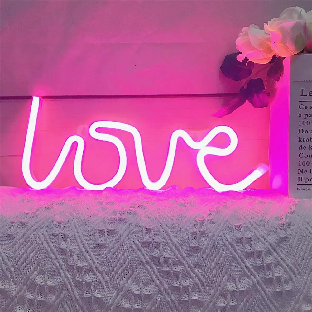 Неоновая вывеска LOVE светодиодная настольная лампа настенный светильник с Usb