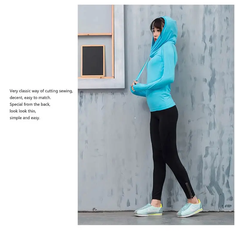 1 (6)Women Hooded Running Jacket Long Sleeve Sweatshirt Ladies Yoga Sports  Jacket Fitness Gym Quick Dry Shirts 