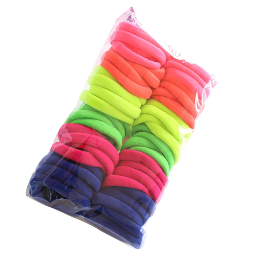 Hair Ties 50 Pcs Lowest Price Girl Elastic Hair Ties Band Rope Ponytail Bracelet Rubber String Hair Ties#40 - Цвет: B