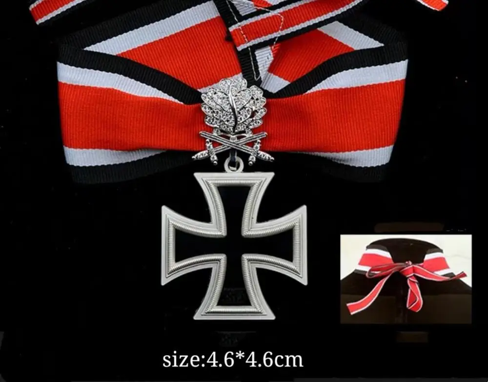 Высокое качество WWII WW2 3 шт. немецкий Железный крест комбинированная медаль с бриллиантами двойные мечи дубовый лист значок с коробкой - Цвет: No 2