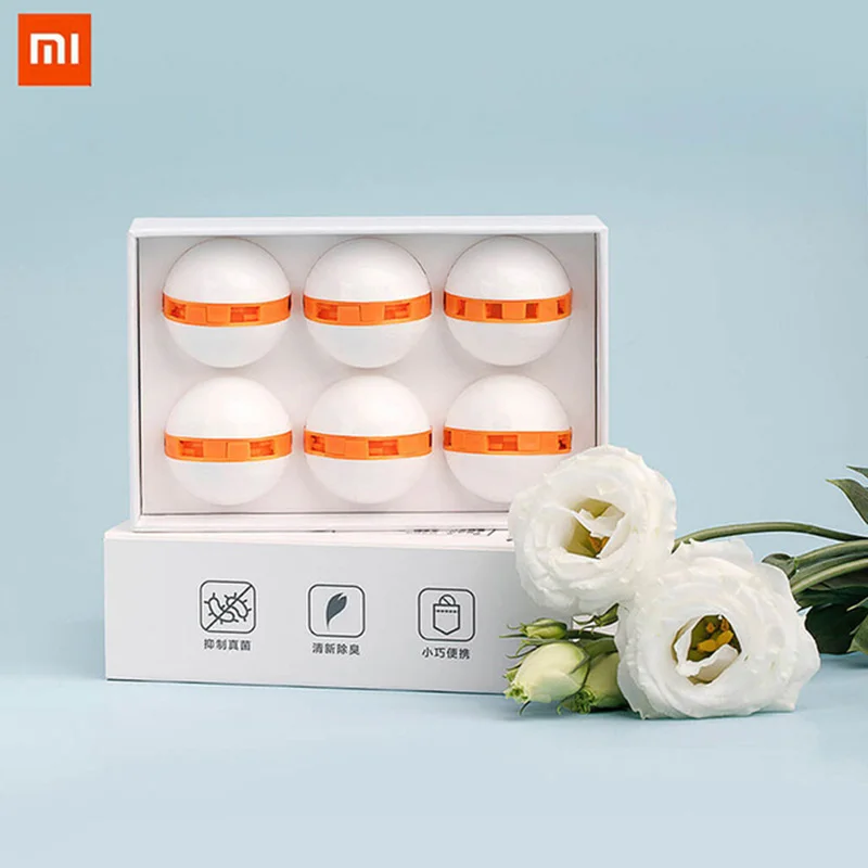 

Original Xiaomi Clean n Fresh Shoes Deodorant Dry Deodorizer Air Purifying Switch Ball Shoes Eliminator for Home Shoes 6pcs /set