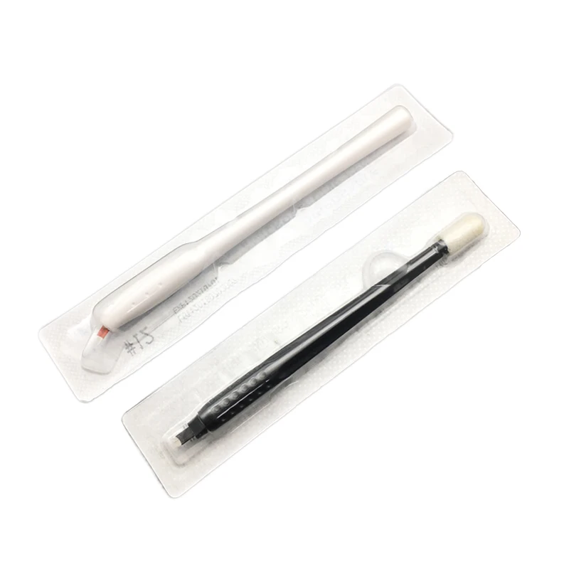 

10 Pcs Permanent Makeup Disposable Microblading Pens Handmade Tools With 12/18U Pins Needles Embroidery blades