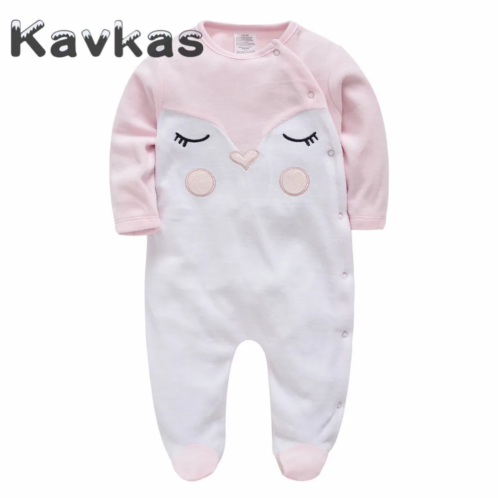 Kavkas 2019 الطفل السروال القصير roupa دي bebes الكرتون طويلة الأكمام المولود الجديد الملابس الشتوية الرضع طفل الفتيان رومبير