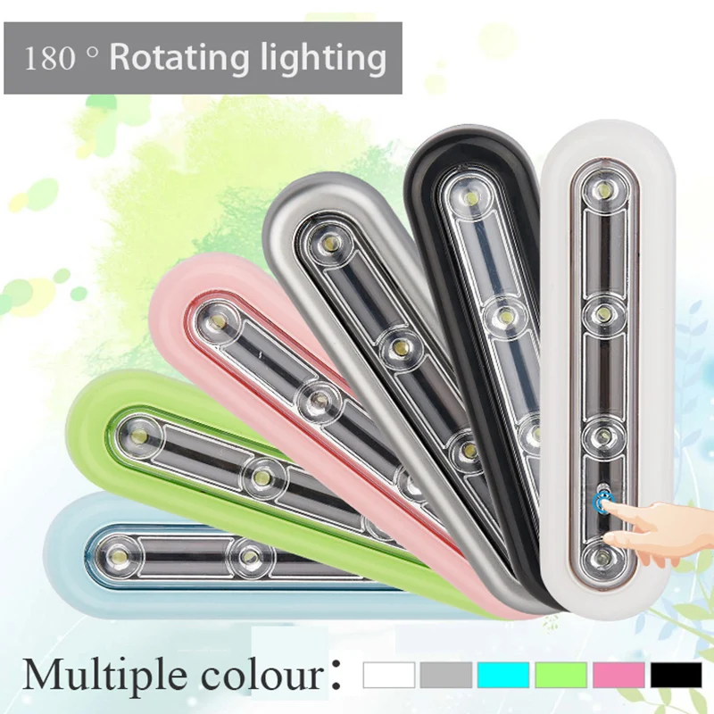 

4 LED Lamp Closet Cabinet led Sensor Light battery touch LED Night Light Wall Emergency Lamp Hallway Bedroom Home White light