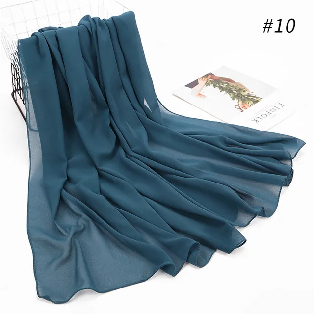 color 10 1 шт.,, шифоновый шарф-шали с пузырьками, большой размер 180*85 см, одноцветные хиджаб, мусульманские шарфы/шарф, 22 цвета - Цвет: color 10