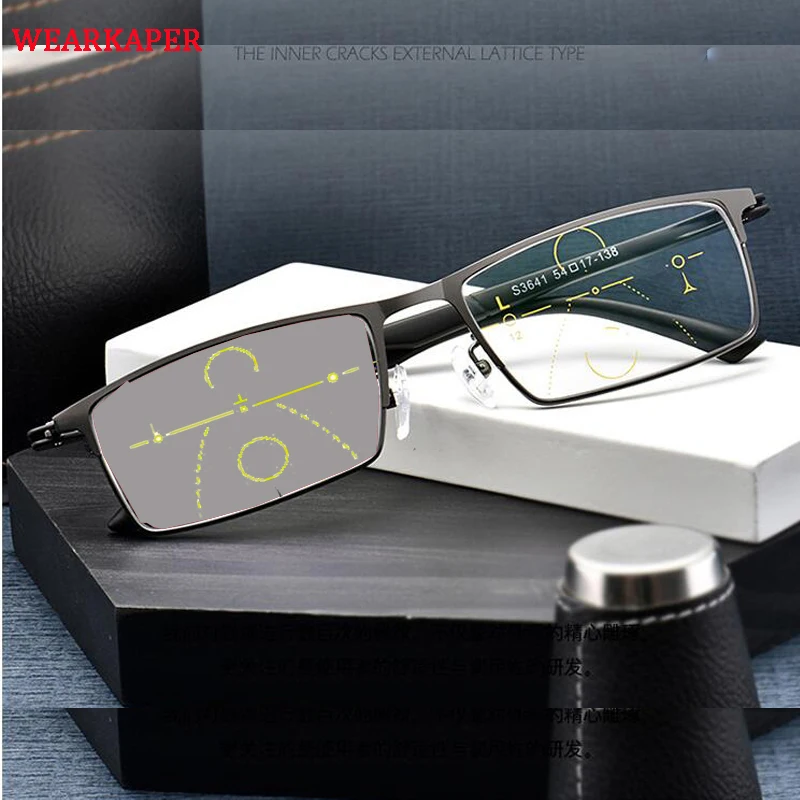

WEARKAPER Transition Sunglasses Photochromic Progressive Multifocal Reading Glasses Women near far Multifunction glasses 1.0-4.0