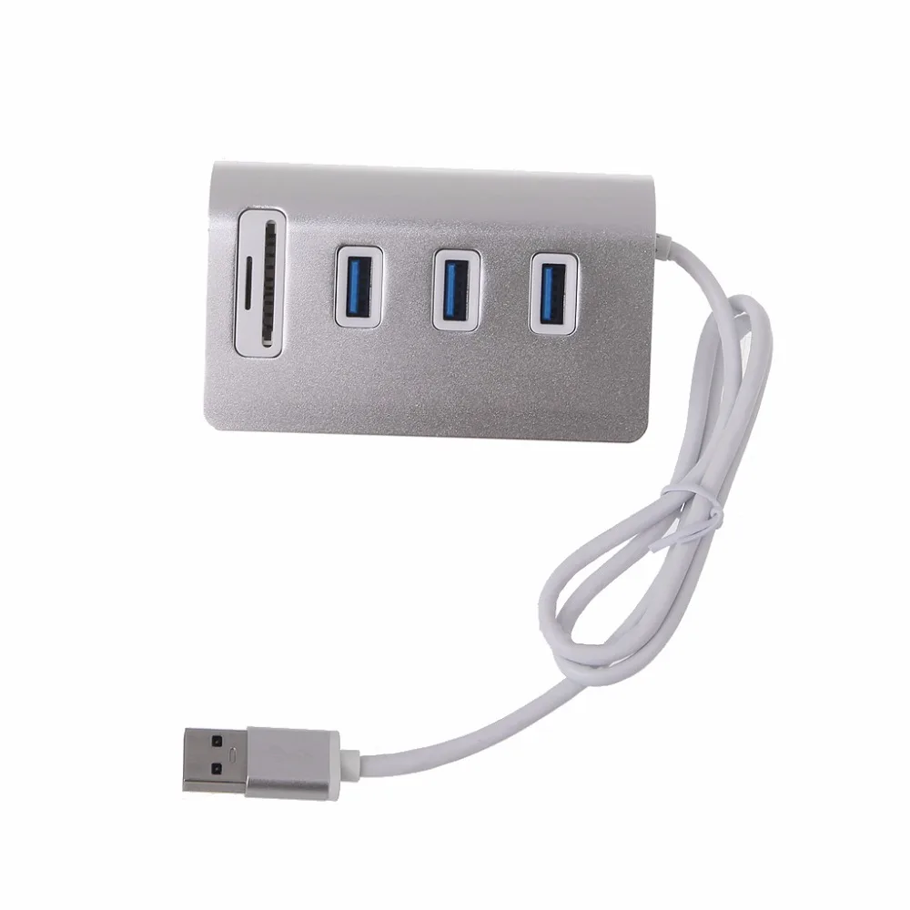 Алюминиевый сплав USB 3,0 концентратор 3 порта интерфейс питания устройство для чтения карт SD TF Для iMac MacBook Air ноутбук