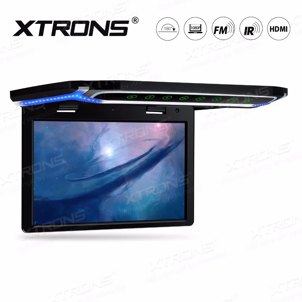 

XTRONS 10.2" Monitor 1080P Video HD Resolution Digital TFT Screen Wide Screen Ultra-thin Car Roof Mounted HDMI USB SD AUX IR FM