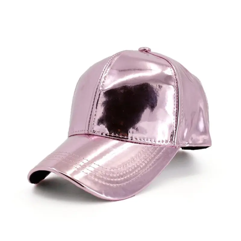 

WZCX 2019 New Solid Color Glossy Unisex Adjustable Baseball Cap Casual Tide Spring Summer Adult Hat Hip Hop Cap
