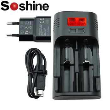 

Soshine T2 LCD Li-ion Ni-MH LiFePO4 US/EU Charger for 26650 18650 14500 16340 C AA