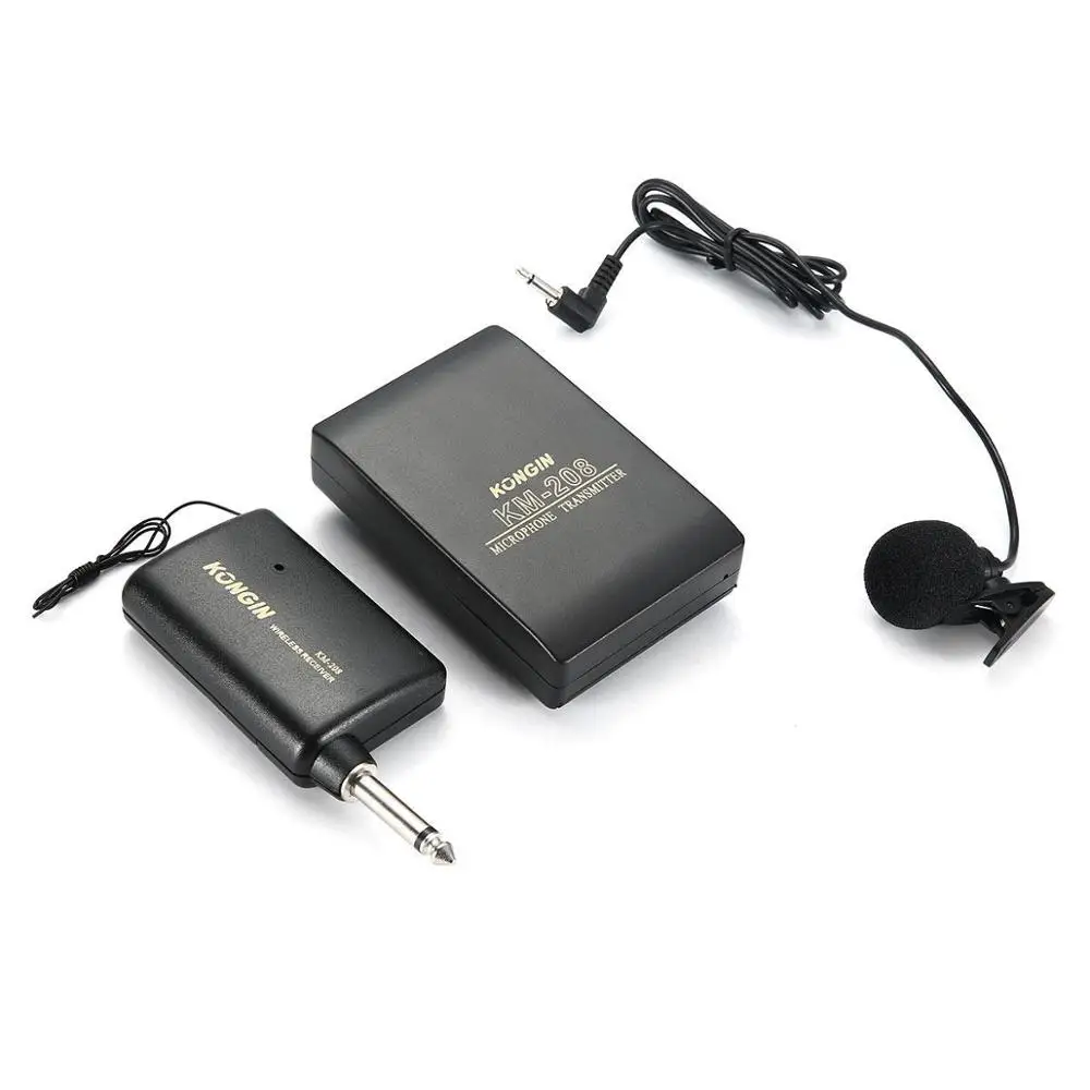 

Wireless FM Transmitter Receiver Lavalier Lapel Clip Microphone Mic System