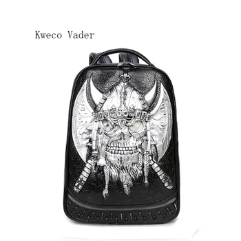 

2018 New Pirate Fluorescent Bag Backpack Women 3D Axe Laptop Backpacks For Teenager Travel Cool PU Leather Men's Casual Daypack