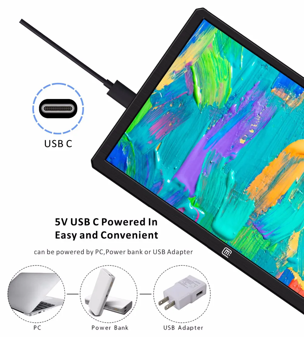 13.3'' 2K Resolution HDR Portable Gaming Monitor 1440P With USB C/Hdmi Input For For PS3 PS4 XBOX C