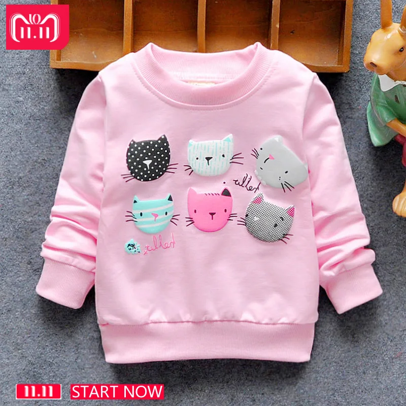 2018 New Arrival Baby Girls Sweatshirts Winter Spring Autumn Child hoodies 6 Cats long sleeves sweater kids T-shirt clothes 2018 New Arrival Baby Girls Sweatshirts Winter Spring Autumn Child hoodies 6 Cats long sleeves sweater kids T-shirt clothes