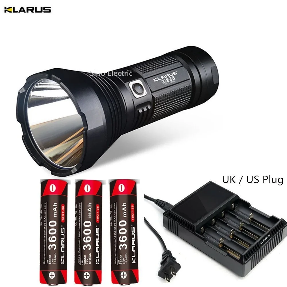 

KLARUS G35 Torch XHP35 HI D4 LED 2000LM beam distance 1000 meter Flashlight + 3pcs Klarus 18650 3600mAh batteries + CH4S charger