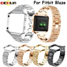 For Fitbit Blaze Band For Smart Watch Band with Metal Frame Stainless Steel Replacement Strap for Fitbit Blaze Silver black 2017 v moro genuine leather watch band for fitbit blaze replacement band metal frame wrist strap for fitbit blaze