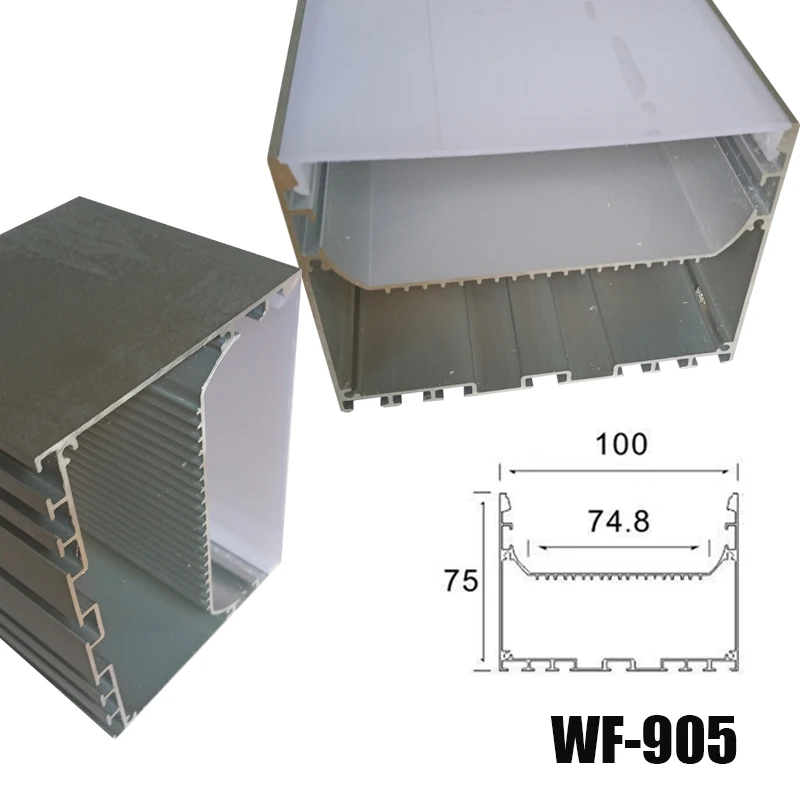 2 комплекта WF-905 100 см U Форма алюминиевый канальный профиль с крышкой, торцевыми крышками и одвесных проводов для светодиодный свет бар огни