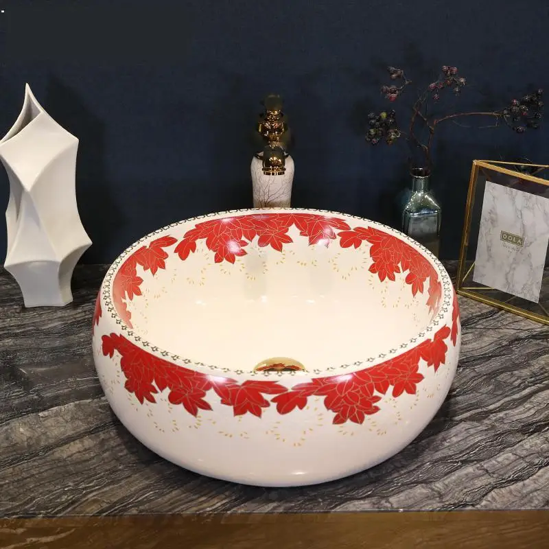 Europe Vintage Style Hand Painting Art wash basin bathroom sinks