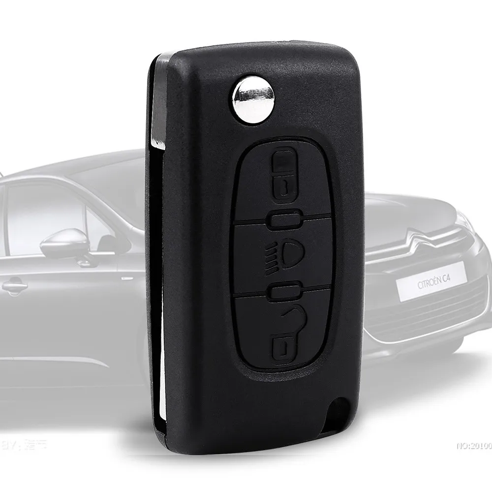 Флип складной пульт дистанционного ключа оболочки 3 кнопки для CITROEN C2 C3 C4 C5 C6 Автозапуск Fob чехол автосигнализации крышка Корпус