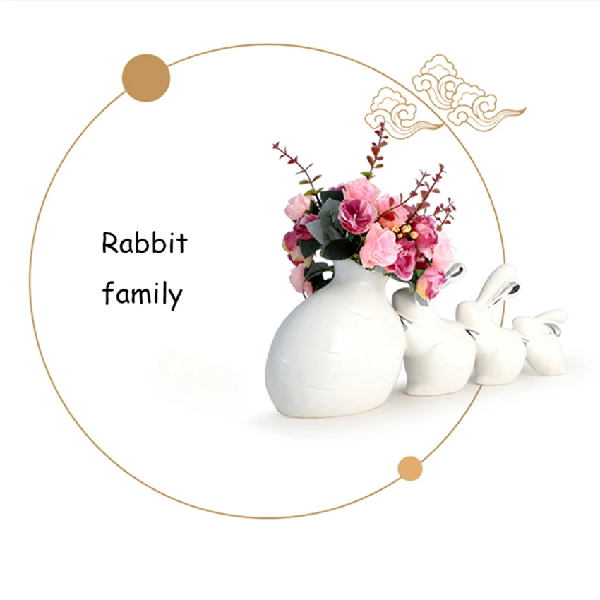 Современный минималистский кролик декоративная керамика вазы, мяч ваза, цветочный горшок, творческие фигурки офис Домашний декор