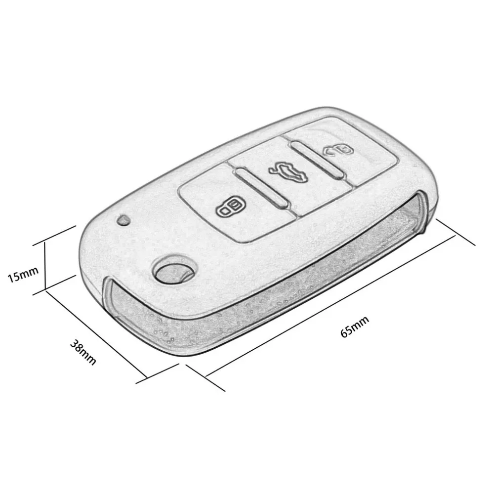 Стильный силиконовый чехол для ключей автомобиля для Volkswagen Passat Polo Golf Touran сидение Bora Ibiza Leon для SKODA Octavia Fabia 3 кнопки