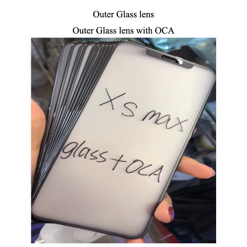 

10pcs/lot 2 in 1 Front Screen Outer Glass Len with OCA Assembly for iPhone X XR XS max Touch Panel Replacement Repair Parts