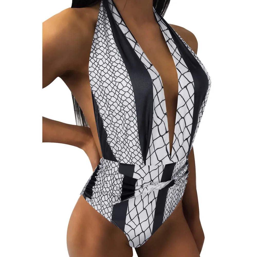 

Women Monokini Swimwear Beachwear Push up One piece Bikini Swimsuit Bathing Suit sexy monokini deep v swimsuit fused trikini