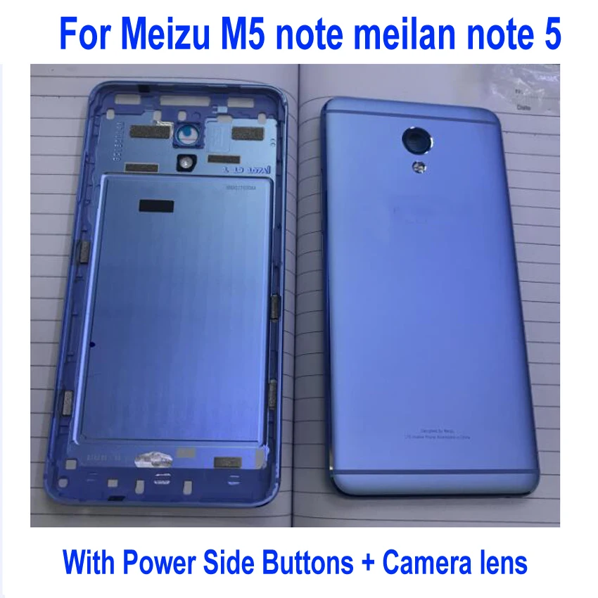 

Original Best Rear Back Battery Cover Housing Door For Meizu M5 note meilan note 5 Back Case +Power Side Buttons + Camera Lens