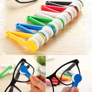 

F Random Glasses dedicated Convenience Cleaner Super Fine Fiber Super Clean Power Portable Glasses Rub With Key Ring Cleaner