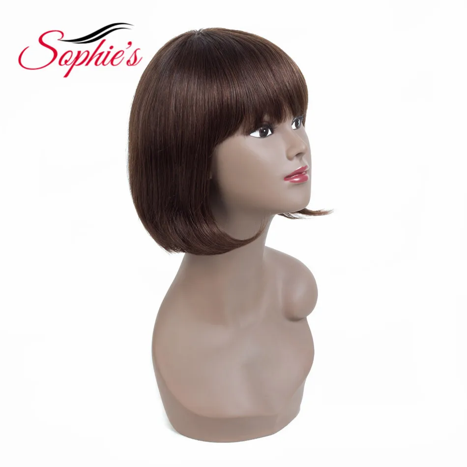 Sophie's Peruvian Remy Human Hair Wigs For Women Short Straight Bob Human Hair Wigs for Woman #4 10inches H.BRZANICE