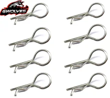 Dropshipping 8pcs Body Clips Pins Stainless Steel For 1/8 1/7 1/5 RC Car Shel body KM ROVAN HSP Truck Buggy Baja Monster truck cnc alloy double arms steering kits for 1 5 losi 5ive t rovan lt king motor truck parts