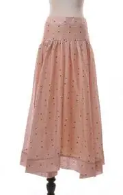 Pink Skirt WHITNEY WANG весна лето мода уличная с пышными рукавами блузка без бретелек в горошек женские блузы рубашки топы - Цвет: Pink Skirt