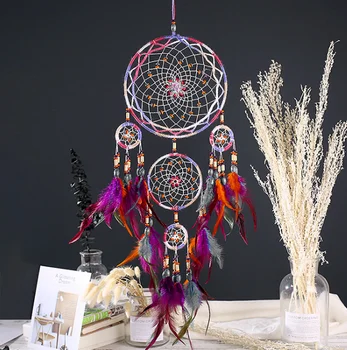 

Indian Wind Fifth Ring Dreamnet Hanging Parts Pure Handicraft Production Wind Bell Creative Gift Home Wall Decoration