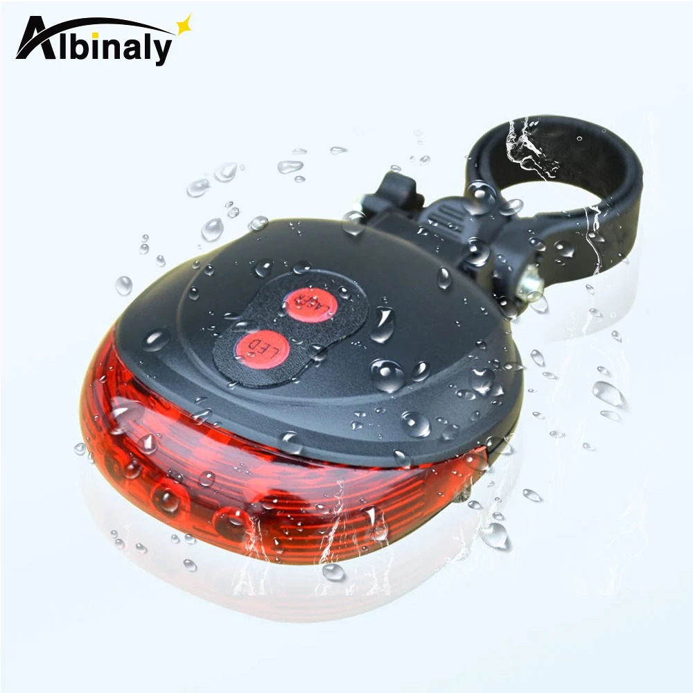 

Waterproof bicycle tail light 5LED + 2 laser bicycle light safety warning tail light mountain bike outdoor riding equipment