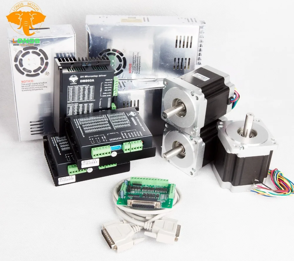

Free ship to EU[3-8days ship] 3axis Nema 34 878 oz.in 2A 98mm 8wires&Driver Power Supply Breakout board CNC kit Mill
