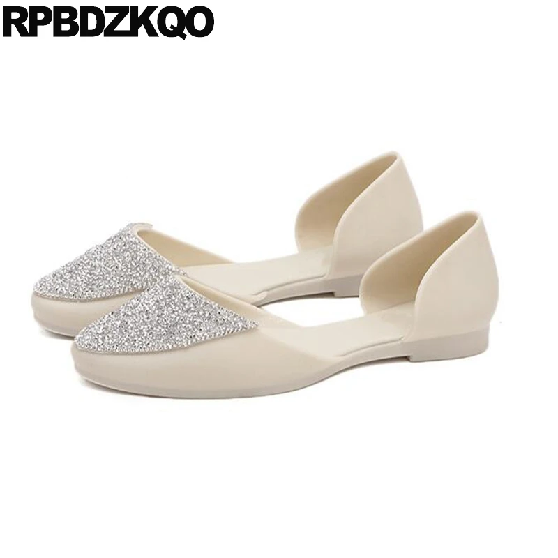 white sequin flats