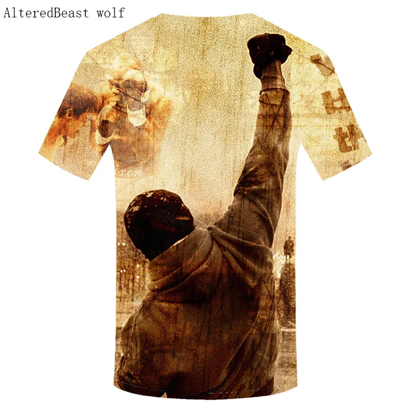 Новинка Harajuku Rocky Balboa крутая футболка с 3D принтом мужские летние топы коротким