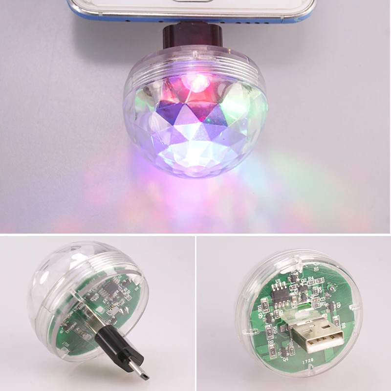 1 шт. Автомобильный USB атмосферный Мини Красочный Светодиодный светильник