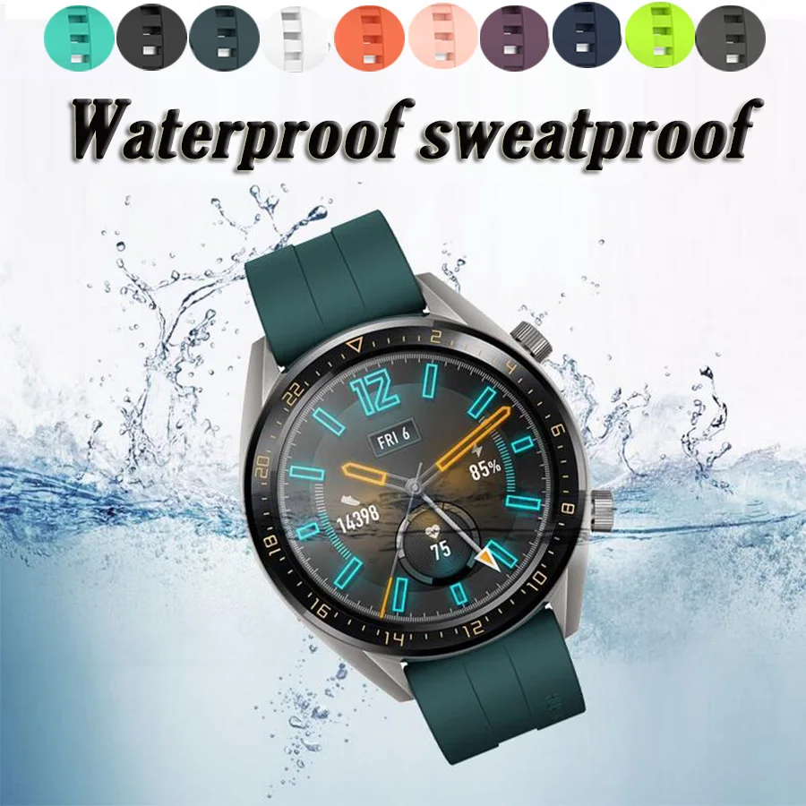 Ремешок силиконовый спортивный для смарт часов Huawei Watch GT Active 46 мм 2 GT2 резиновый