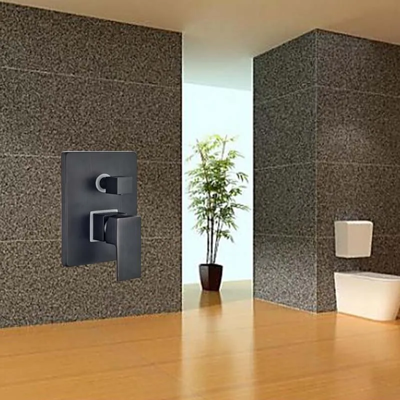 

Wholesale And Retail Oil Rubbed Bronze 3 Ways Shower Faucet Control Valve Diverter Square Plate Mixer