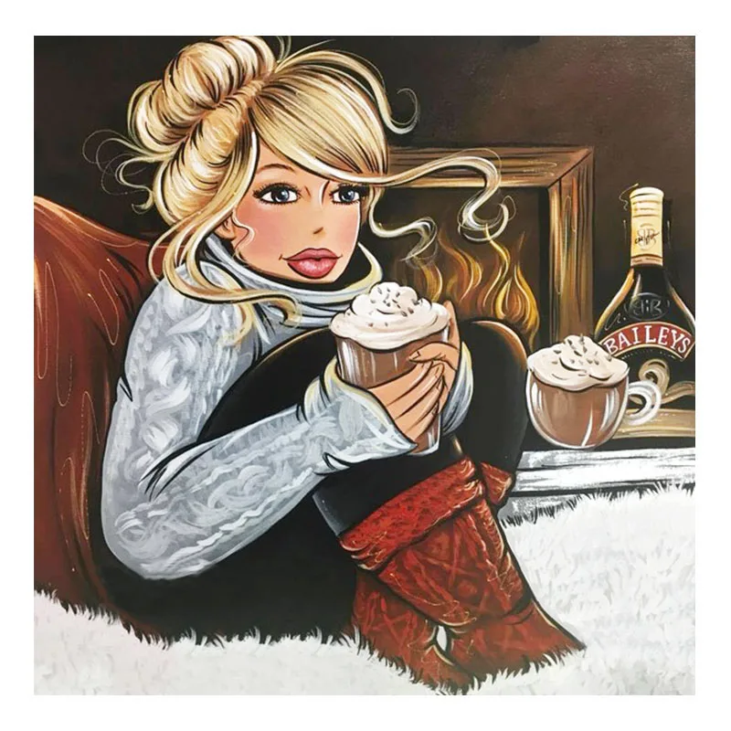 NEW Arrival Fashion Ladies DIY mosaic full 5D Embroidery European Cross Stitch Kits Square Diamond Painting Cartoon Sexy Women | Дом и сад